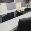 Dining Table Set and 6 4 black white Leather chairs kitchen table set of 4 or 6