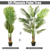 Artificial Palm Tree Fake Decorative Plants with Plastic Pot Non Toxic Material