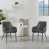 Set of 2 Faux Leather/Suede Dining Chairs Metal Legs Reception Restaurant Chair