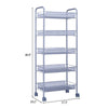 5 Tiers Kitchen Storage Trolley Rolling Cart with Removable Mesh Baskets & Wheel