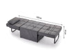 4 in 1 Convertible Sofa Bed, Single Sleeper Chair Folding Ottoman Adjustable