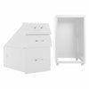 3 Drawers Metal Home Office Filing Cupboard Unit on Castors Cabinet White/Black