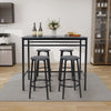 Industrial 5 Pieces Dining Table Chair Set Bar Table and 4 Stools Set Kitchen