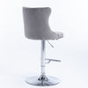 Set of 2 Velvet Bar Stools Breakfast Home Kitchen Chair Bar Bistro Grey QY