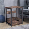 Small Industrial Storage Nightstand Bedside Table Side Cabinet Drawer Shelf Rack