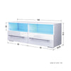 HIgh Gloss Cabinet Cupboard Sideboard Tall Display Unit White Matt RGB LED Light