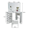 Dressing Table White Corner Desk Makeup Vanity Table Drawers Stool Dresser Room