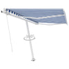 Freestanding Manual Retractable Awning 300x250 Blue/White W6W8