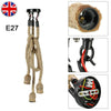 1M E27 Hemp Rope 3 Heads Vintage Hanging Pendant Ceiling Light Country Style