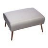 Large Stool Linen Upholstered Wooden Leg Bench Footstool Pouffe Seat Side Chair