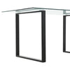 Glass Top Dining Table with Black Metal Legs Stand Modern Furniture Kitchen Bar