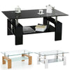 Glass Coffee Table With Storage Modern Living Room Furniture Tea Coffee Table