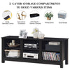 TV Stand for TVs up to 55 Inches Wooden 6 Storage Compartments TV Cabinet Table
