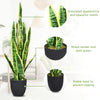 93cm Artificial Snake Plant Faux Sansevieria Fake Agave Potted Plant Durable