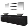 Ten Piece Bathroom Furniture Set with Basin with Tap Black M4R9
