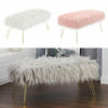 Modern Fluffy Bench Pouffe Stool 2 Seater Bench Bedroom Living Room Hairpin Legs