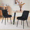 Set of 2 Dining Chairs Faux Leather/Velvet Upholstered Metal Legs Kitchen Chair