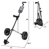 3 Wheel Golf Trolley - Manual Push / Pull Golf Cart Bag Holder Trolley (No Bag)