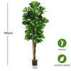 180cm Artificial Fiddle Leaf Fig Tree Nearly Natural Greenery Plant Potted Fake