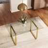 Rectangle Dining Table with TemperedGlass Top Kitchen Furniture Breakfast Dinner