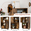 Wooden Storage Cabinet 4-Tier Bookshelf Cupboard Tall Sideboard Display Rack