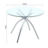 100CM Glass Dining Table Leather 2/4Chairs Set Kitchen Home Furniture Dinner Set