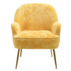 Upholstered Armchair Nordic Crushed Velvet Single Sofa Chair Golden Metal Leg