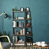 Industrial Shelving Unit Vintage Bookcase Metal Bookshelf Home Storage Furniture