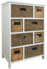 TETBURY Large White Storage Cabinet, Chest of Drawers, storage baskets ASSEMBLED