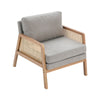 Stylish Modern Rattan Armchair Living Room Accent Chair Wooden Frame Single Sofa