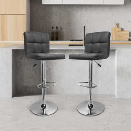 2PCS bar stool 360 degrees swivel comfortable with PU leather soft upholstery
