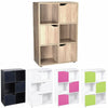 6 Cube Wooden Bookcase Shelving Display Shelves Storage Unit Shelf Door BLACK