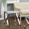 Tempered Glass Tea Coffee Table Side Small End Stand Teapoy Desk Metal Pedestal