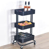 Utility 3-Tier Beauty Salon Kitchen Storage Trolley Cart Mobile Shelving Unit UK