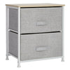 2 Fabric Drawers Bedside Table Nightstand Cabinet Home Bedroom Storage 2 Colors