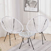 Set of 3 Indoor Outdoor Furniture Garden Patio String Egg Chair & Coffee Table