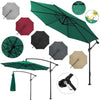 GARDEN PARASOL OUTDOOR HANGING SUN SHADE CANTILEVER BANANA UMBRELLA WITH BASE 3m