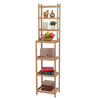 Removable 7 Tier Book Shelf Unit Bamboo Bookcase Bathroom Storage Rack Display