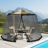 Adjustable Umbrella Mosquito Netting Patio Mesh Screen 2 Double-Zippere