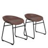 Set of 2 High-Grade Bar Stools Upholstered PU Leather Counter Barstool with Back