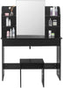 Dressing Table Mirror Makeup Table Bedroom Dresser Set 2 Drawers 4 Shelves