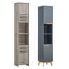 Narrow Modern Bathroom Tall Cabinet 2 Door Shelves Unit Storage Wooden Furniture