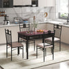 5PCS Dining Table & Chair Set Breakfast Bar Kitchen Furniture with Padded Seat