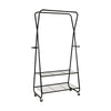 Rolling Garment Rack Metal Clothing Rail Multi-Purpose Clothes Organizer 2-Shelf