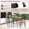Industrial 5 Piece Dining Table Set Kitchen Table & 4 Chairs Rectangular Table