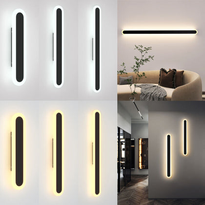 Modern Black LED Wall Lamp LED Long Strip Wall Lights Staircase Corner Wall Lamp