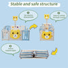 12+2 Panels Baby Playpen Foldable Kids Safety Activity Center & Basketball Hoop