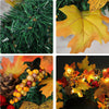 40CM LED Fall Door Pumpkin Wreath Autumn Maple Leaf Garland Halloween Home Decor