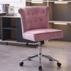 Swivel Computer Desk Chair Velvet Upholstered Button Back Office Executive Chair