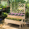 Wooden Raised Garden Bed w/ Trellis 2-Tier Elevated Planter Box Plant Container